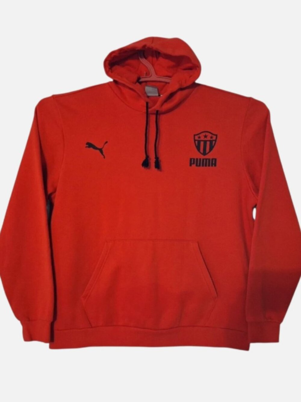 Puma Men's Hoodie Sweatshirt Size XL Red Pullover Logo Kangaroo pockets